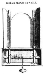 Illustrazione tratta dall'edizione De gli Automati di Erone Alessandrino (Venezia, 1585) tradotto da Bernardino Baldi