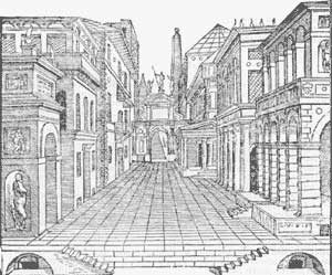 Scena tragica dal trattato d'Architettura di Sebatiano Serlio