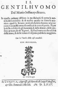 Frontespizio del Gentiluomo, trattato del Muzio