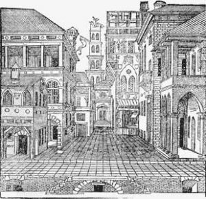 Scena comica dal trattato d'Architettura di Sebastiano Serlio